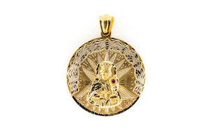 14k Yellow Gold Saint Barbara Charm Pendant 34.7 Grams