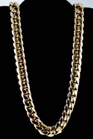 14k Yellow Gold Miami Cuban Link Chain 29 ½” 16mm