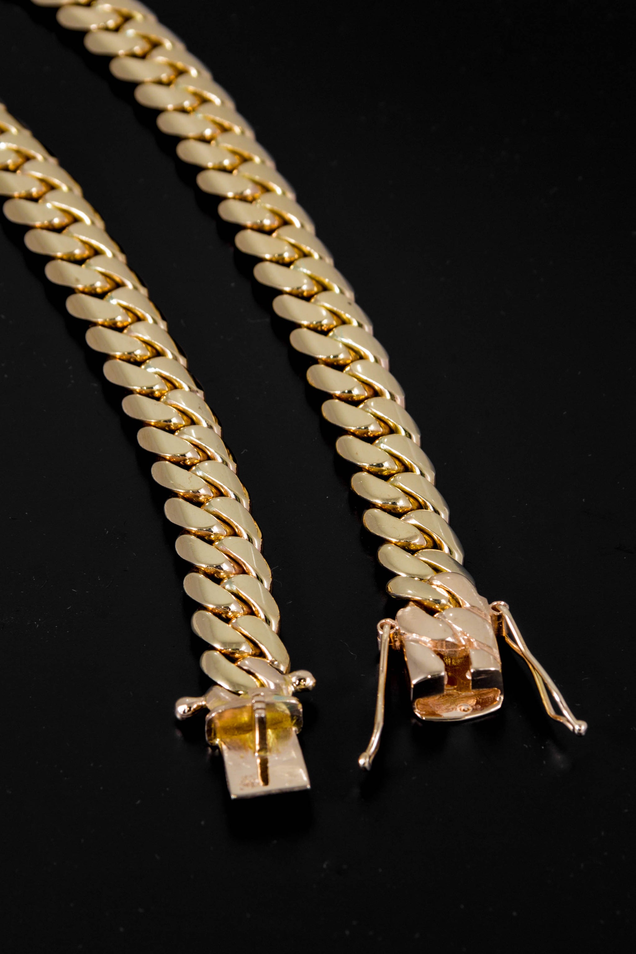 Men's Solid 14k Yellow Gold Miami Cuban Link Chain Or Bracelet Box Lock  Necklace