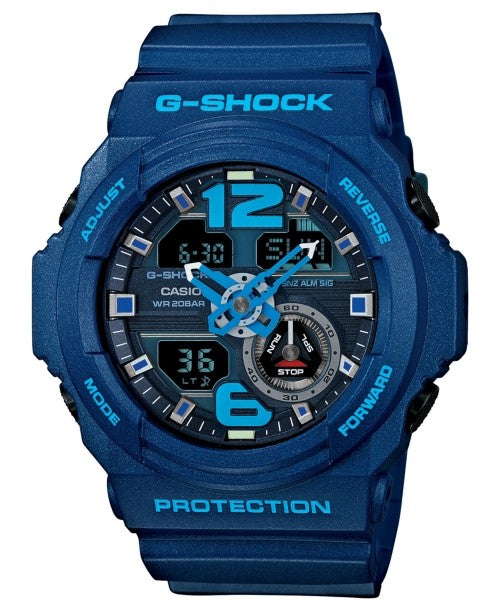 G-Shock Men's Analog-Digital Chronograph Blue Resin Strap Watch 55x52mm GA310-2A