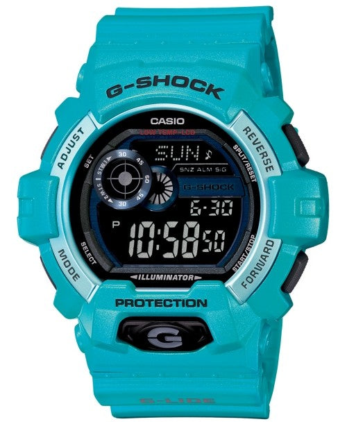 G-Shock Men's Digital Blue Resin Strap Watch 55x53mm GLS8900-2