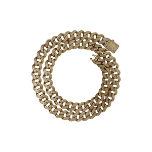 1O+MM 2-ROW ICED PRONG CURB LINK CHAIN IN 14K YELLOW GOLD