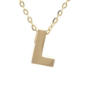 14k Yellow Gold Initial Pendant Necklace
