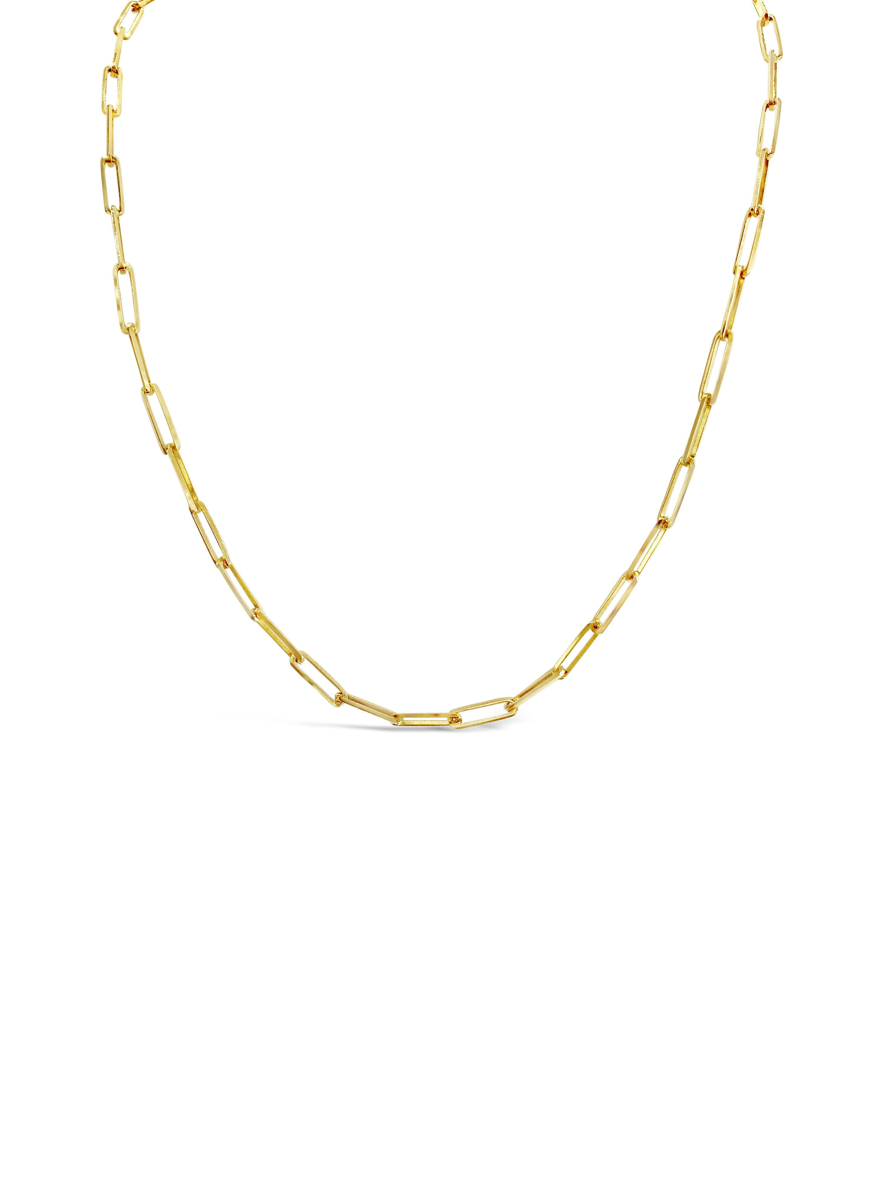 14k Italian Gold Paper Clip Chain Necklace
