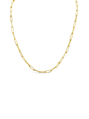 14k Italian Gold Paper Clip Chain Necklace