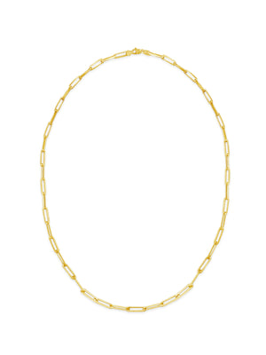 14k Italian Gold Paper Clip Chain Necklace